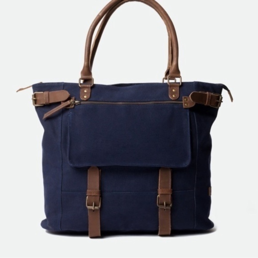 United by Blue Canvas Cameron Tote Bag with Leather Trim
